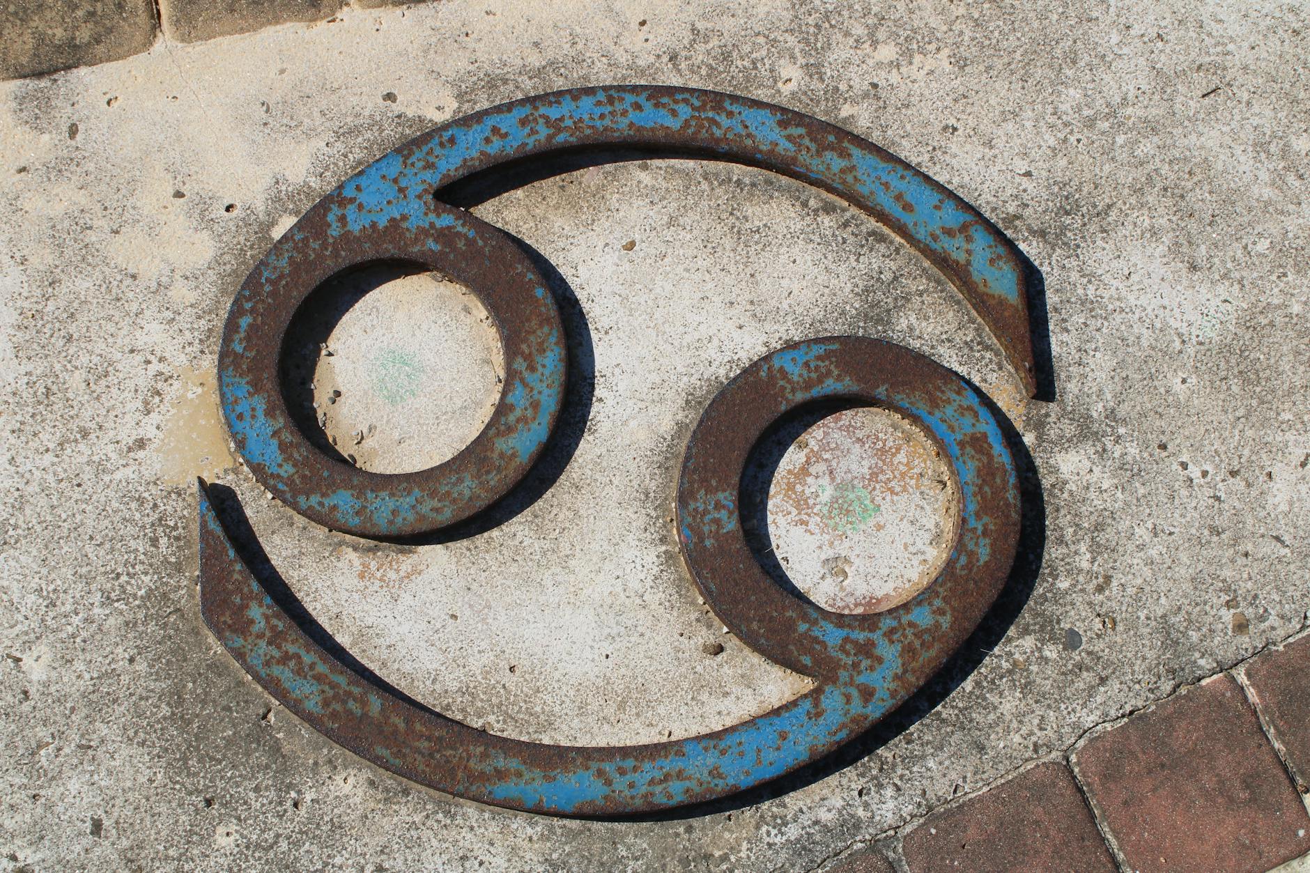 rusty metal bars with circles