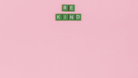 be kind words on pink background